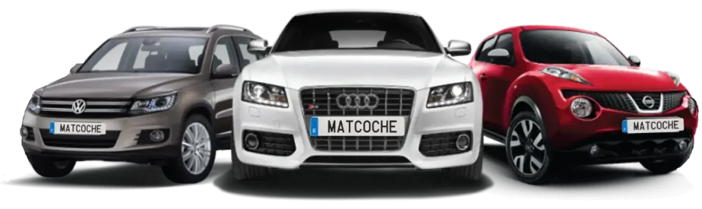 3 coches con matricula